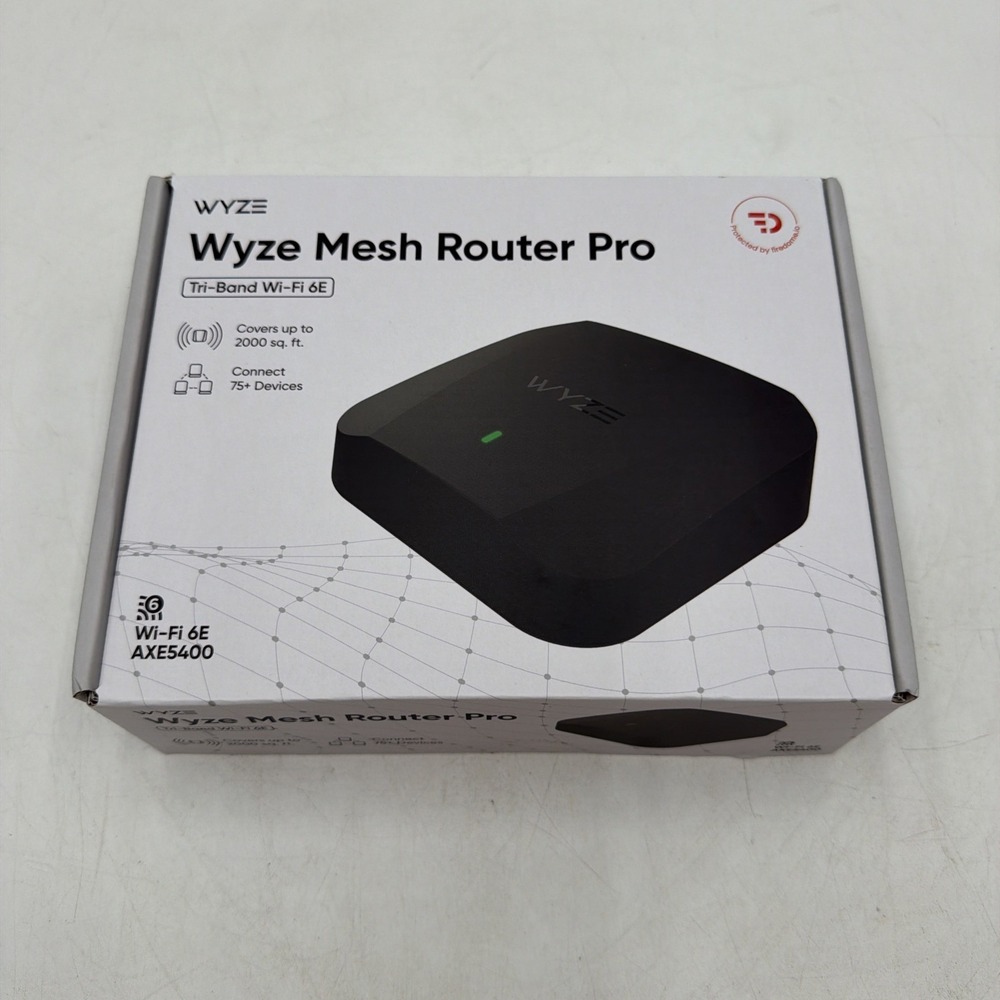 Wyze Wi-Fi 6E Mesh Router Pro AXE5400 Tri-Band 2.5Gbps Black